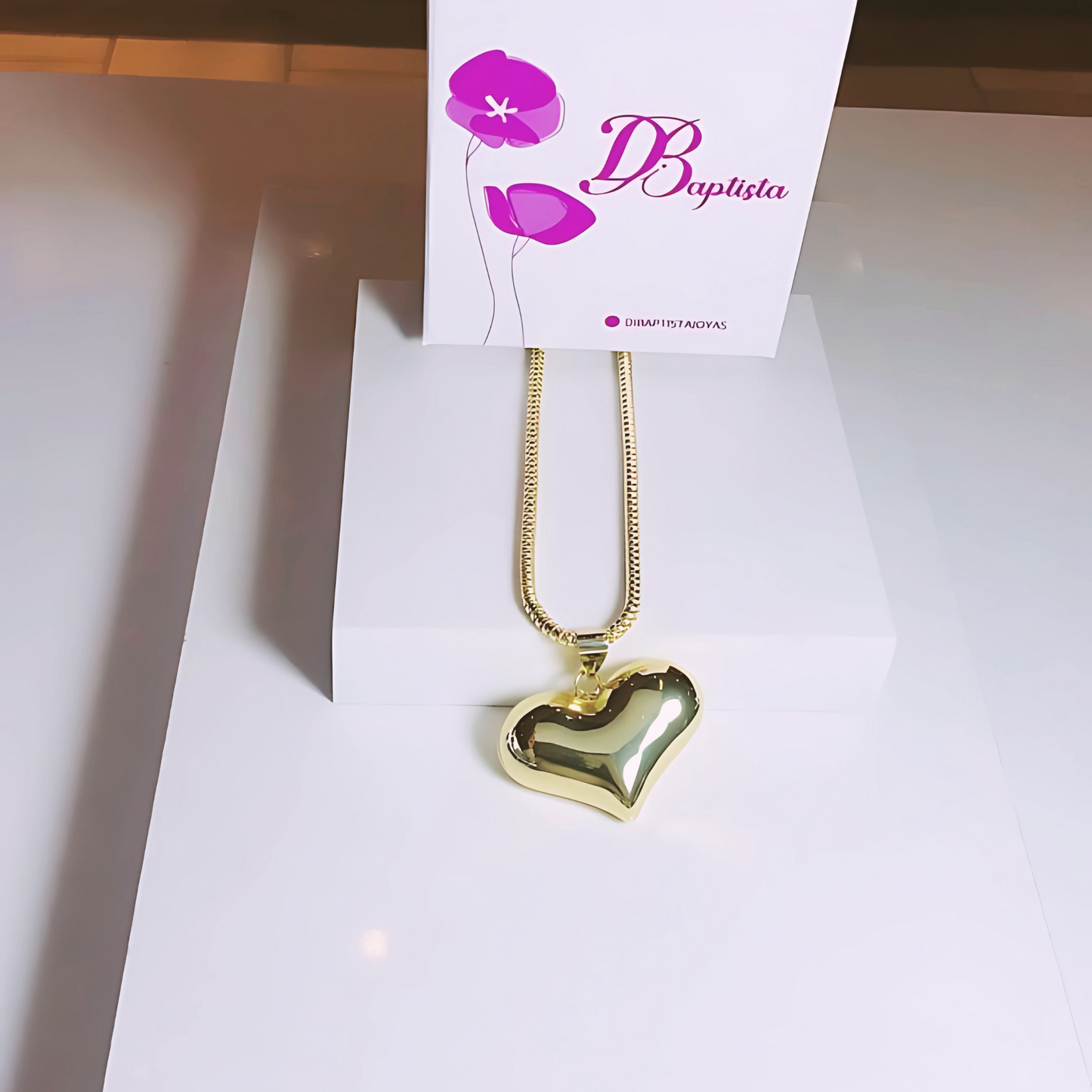 Cadena Corazón Grande - Baño de Oro 18k