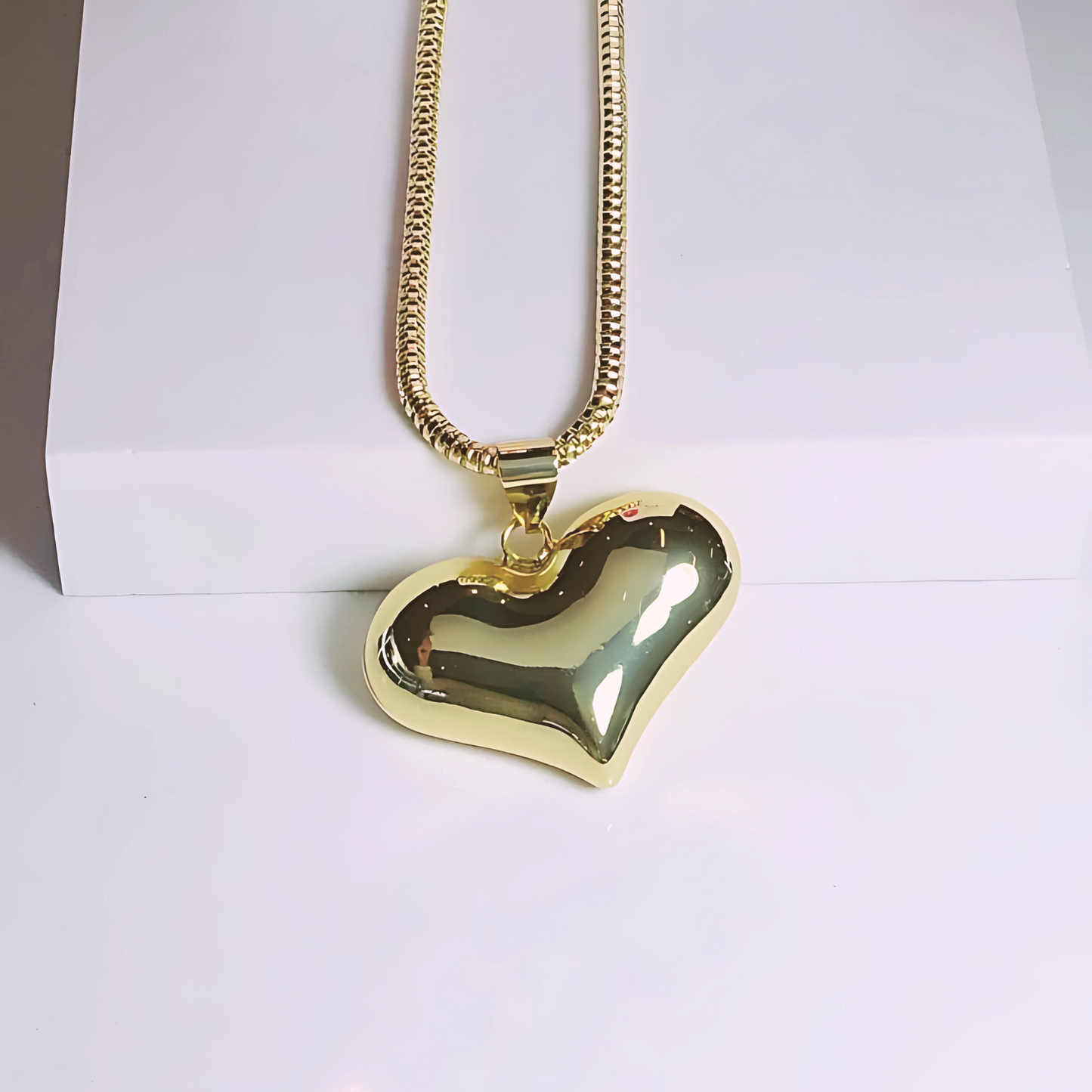 Cadena Corazón Grande - Baño de Oro 18k