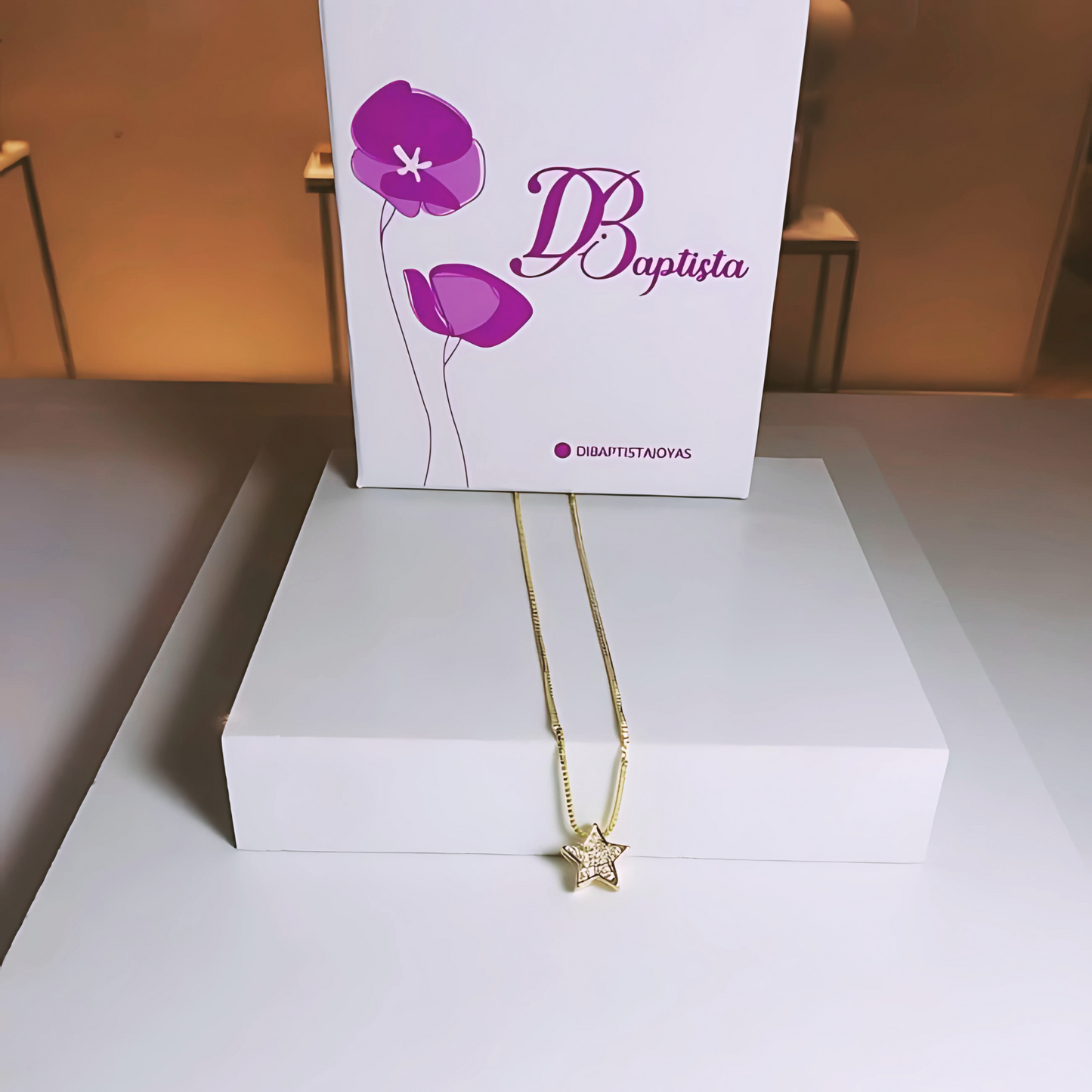 Cadena Estrellita Brillante - Baño de Oro 18k