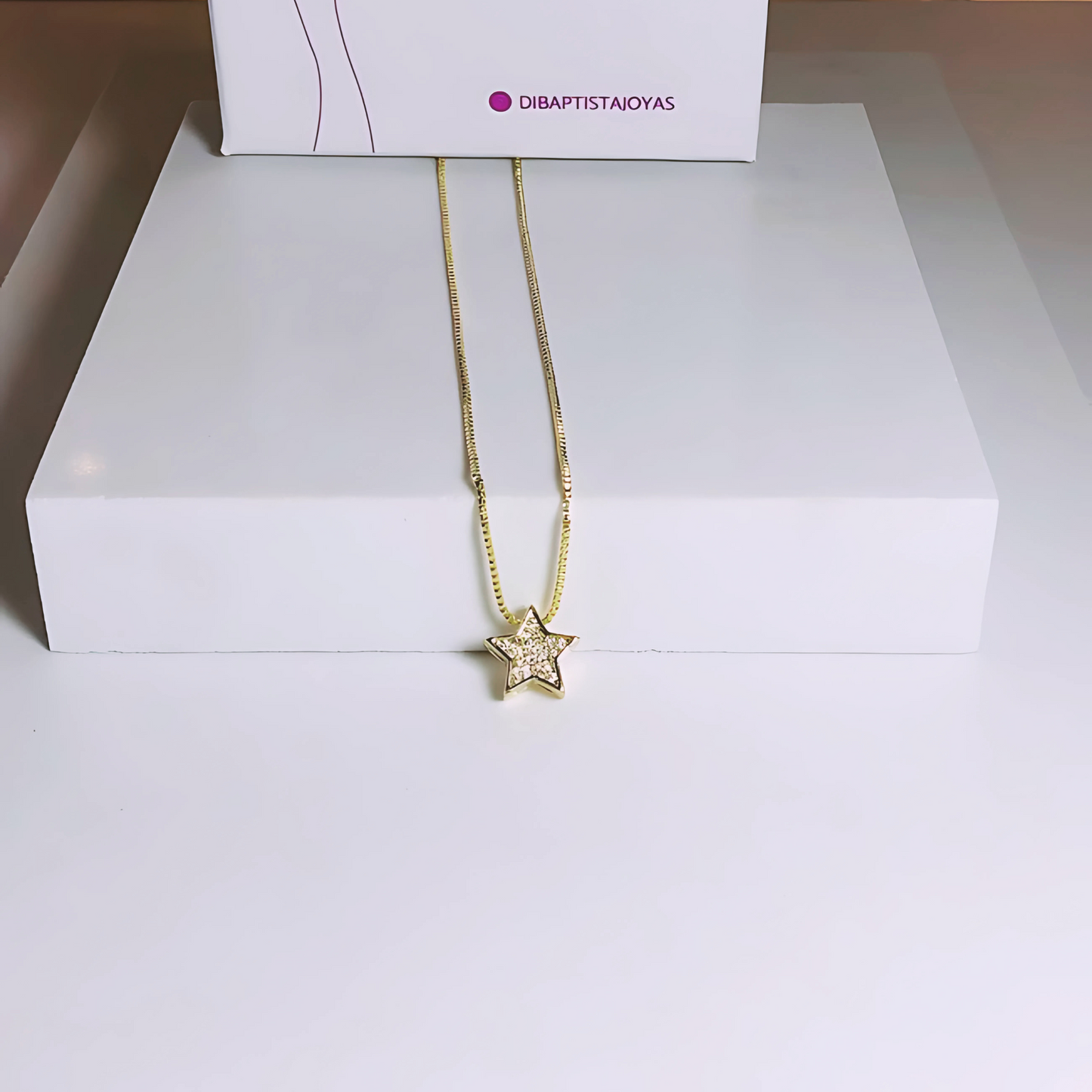 Cadena Estrellita Brillante - Baño de Oro 18k
