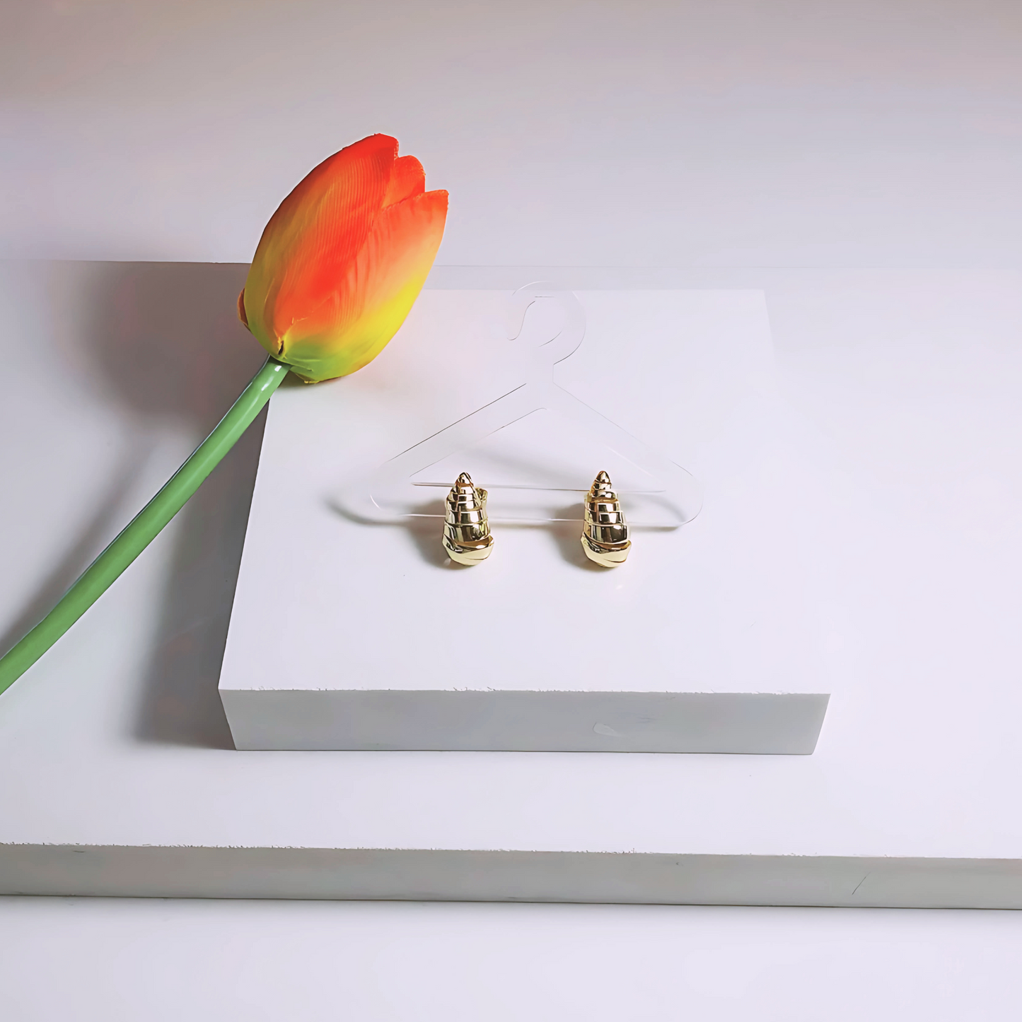 Aros Gota Capas - Baño de Oro 18k