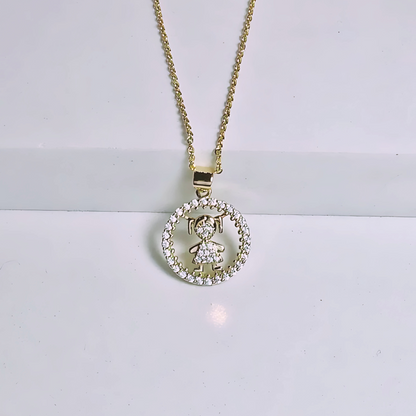 Cadena Niño - Niña - Baño de Oro 18k