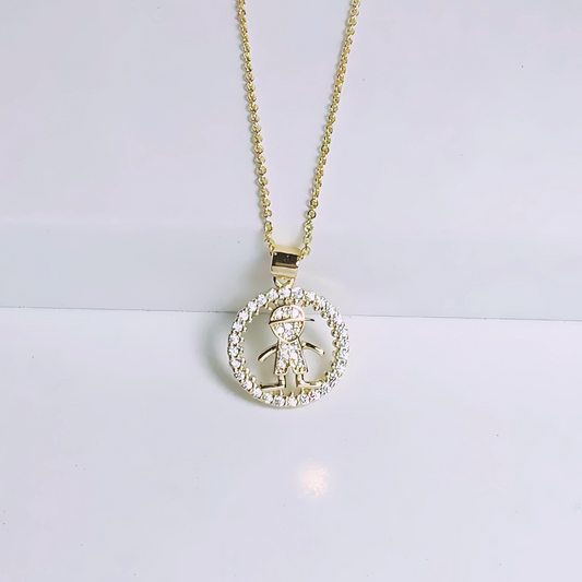 Cadena Niño - Niña - Baño de Oro 18k