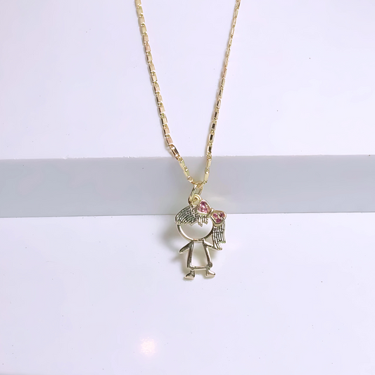 Cadena Niño - Niña - Baño de Oro 18k