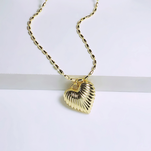 Cadena Corazón en Capas - Baño de Oro 18k