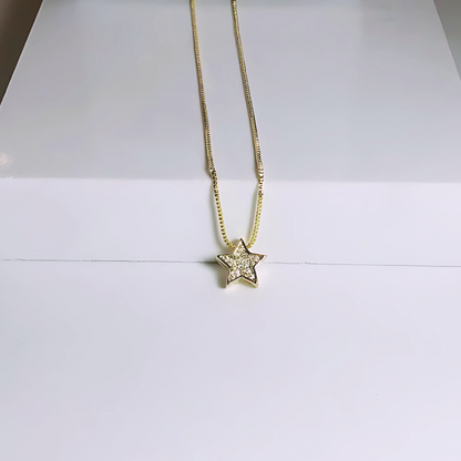 Cadena Estrellita Brillante - Baño de Oro 18k