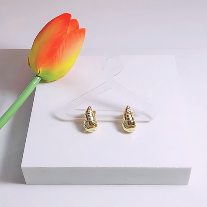Aros Gota Capas - Baño de Oro 18k
