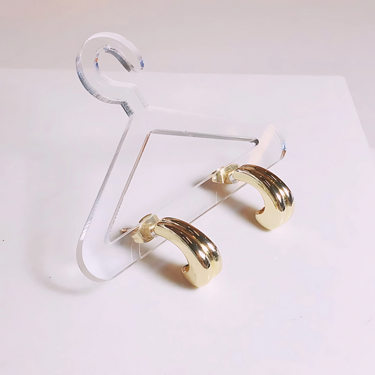 Aros Semi Gota Capas - Baño de Oro 18k