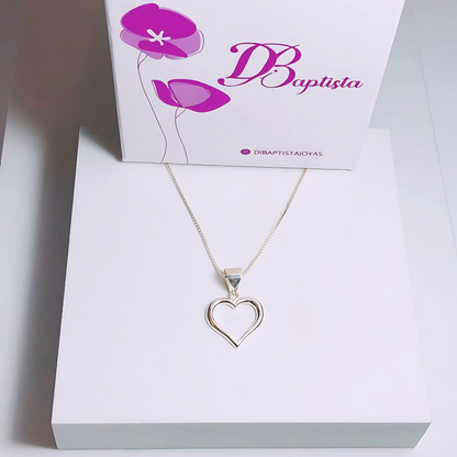 Cadena Corazón Silueta - Plata 925