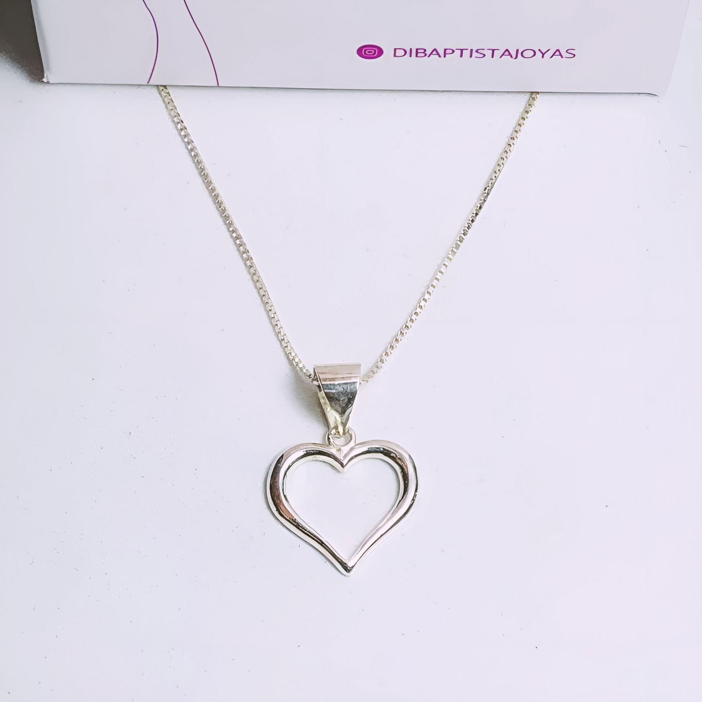 Cadena Corazón Silueta - Plata 925